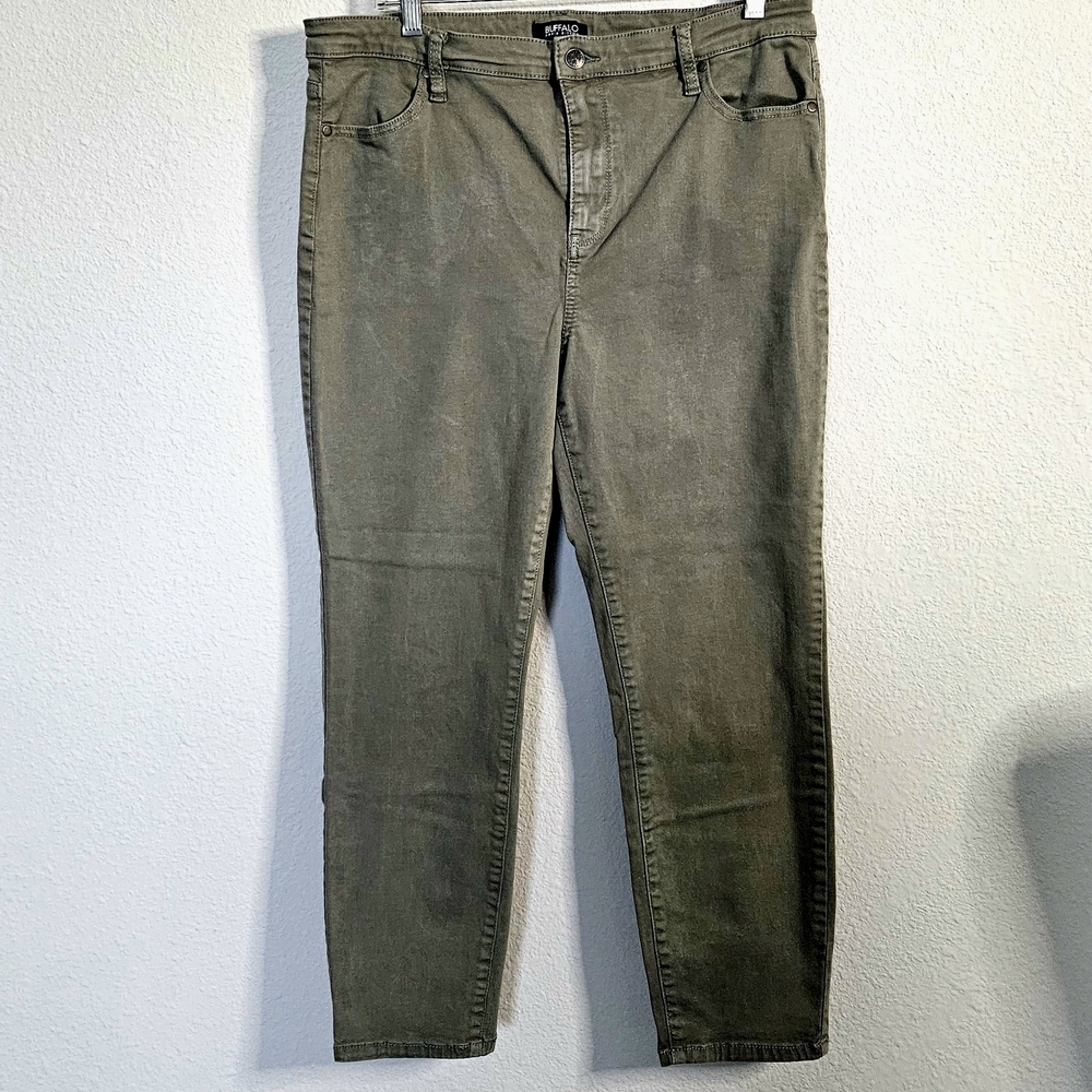 Buffalo By David Bitton Womens Hannah Highrise Stretch Skinny Jeans Olive Green